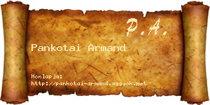Pankotai Armand névjegykártya